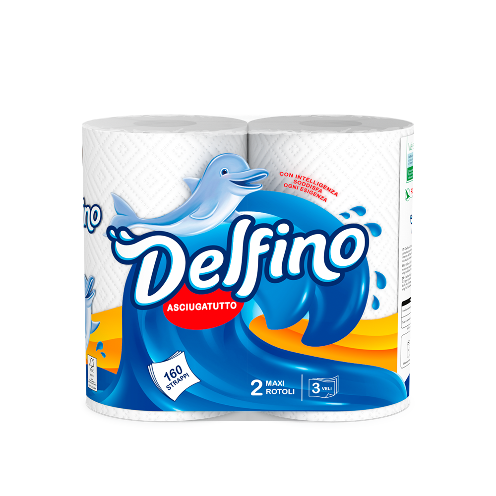 Delfino – asciugatutto 2 rotoli